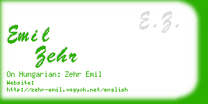 emil zehr business card